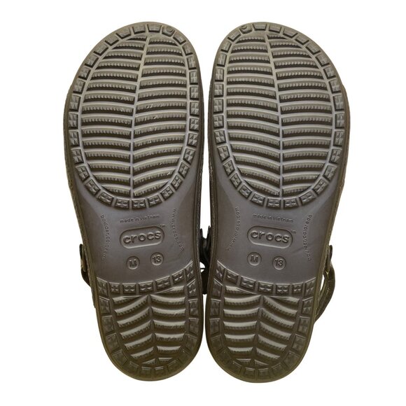 Crocs Men’s Brown Adjustable Strap Comfort Durable Casual Wear Sandals Size 13